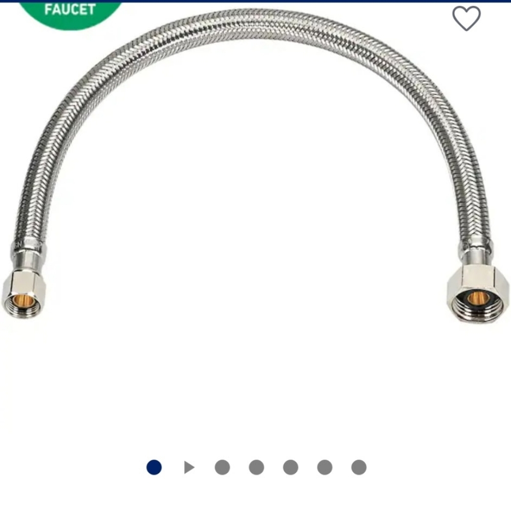 3/8-in compression x 1/2-in FIP x 20.0-in Braided stainless